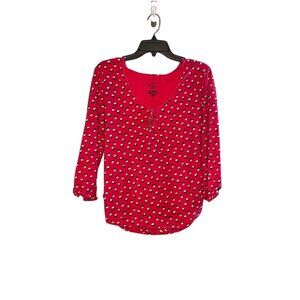 Betsy Johnson Intimates Women's Large PAJAMA SET Pink Black White Polka Dots